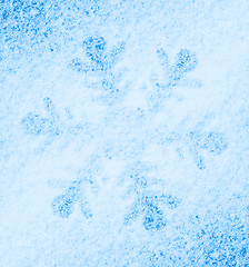 Image showing Snowflake on the snow.