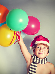 Image showing boy in Santa Claus hat
