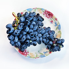 Image showing Grapes on plate