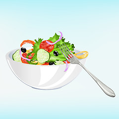 Image showing Fresh vegetarian vegetable salad .Healthy food 