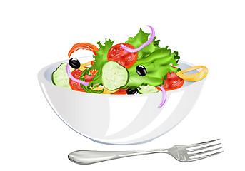 Image showing Fresh vegetarian vegetable salad .Healthy food 