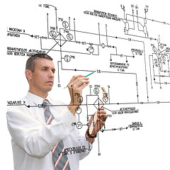 Image showing Engineering Designing buildings.Engineer 