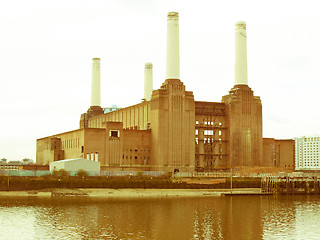 Image showing Retro looking London Battersea powerstation