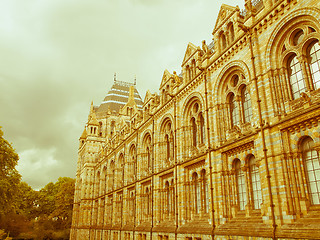 Image showing Retro looking Natural History Museum, London, UK