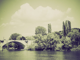 Image showing Vintage sepia River Po Turin