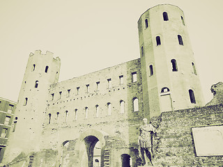 Image showing Vintage sepia Torri Palatine, Turin