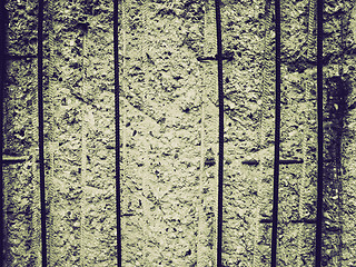 Image showing Vintage sepia Berlin Wall