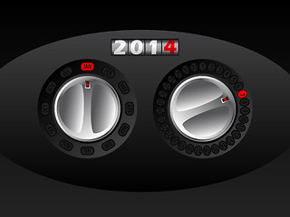 Image showing 2014 calendar with rotateable car buttons