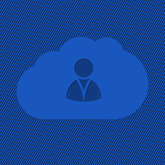 Image showing Cloud network icon with striped background