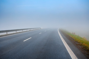 Image showing Road going in to the fog