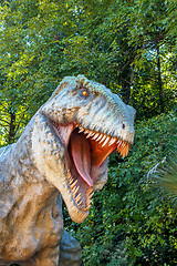 Image showing model of big tyranosaurus rex jungle