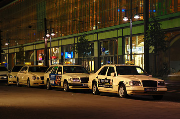 Image showing Taxi-stand at Night