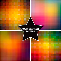 Image showing Set of four colorful abstract geometric background.