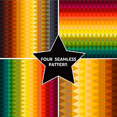 Image showing Set of four colorful abstract geometric background.