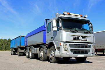 Image showing Grey Gravel Truck with trailer