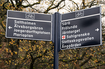Image showing  Distance sign for bicycle