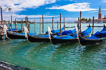 Image showing Gondolas in Venice