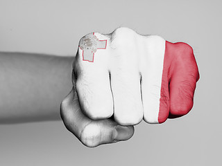 Image showing Fist of a man punching