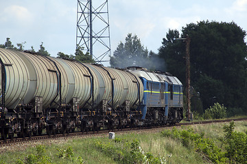 Image showing Freight diesel train