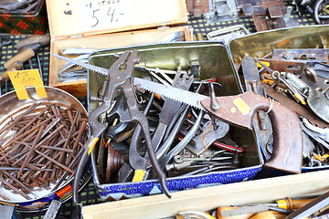 Image showing Old tools. Flea Market.