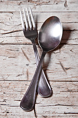 Image showing vintage spoon and fork 