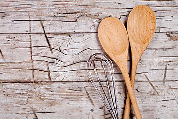 Image showing spoons and wire whisk