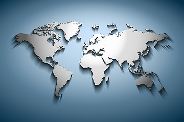 Image showing World map embossed