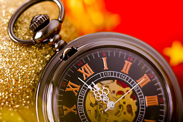 Image showing New Year's Eve. Beautiful clock