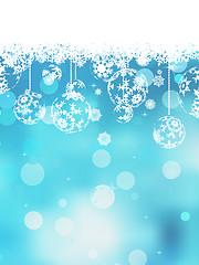 Image showing Christmas blue background with snow flakes. EPS 10