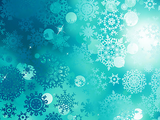 Image showing Blue Christmas background with snowflakes. EPS 10