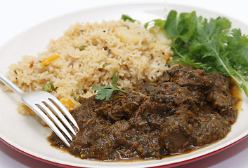 Image showing Methi lamb meal closeup