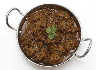 Image showing Methi gosht or lamb with fenugreek leaves