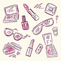 Image showing Cosmetics.  Makeup set.