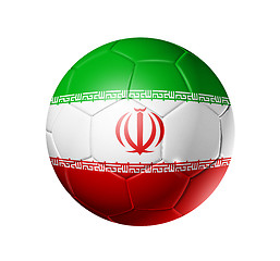 Image showing Soccer football ball with Iran flag