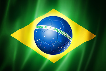 Image showing Brazil soccer world cup 2014 flag