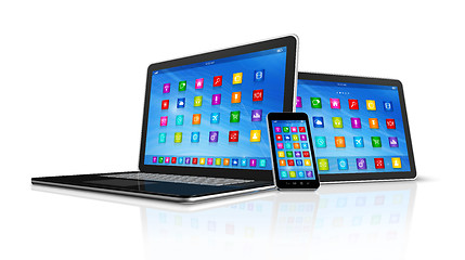 Image showing Smartphone, Digital Tablet Computer and Laptop