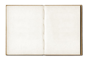 Image showing Vintage blank open notebook