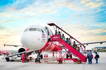 Image showing AirAsia boarding plane