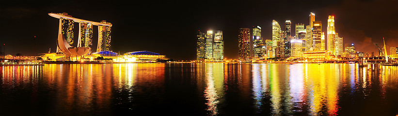 Image showing Singapore night skyline