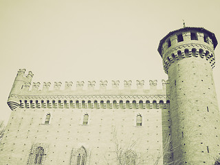 Image showing Vintage sepia Castello Medievale, Turin, Italy