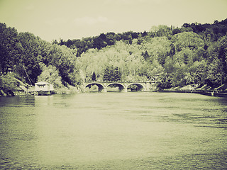 Image showing Vintage sepia River Po Turin