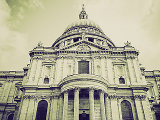 Image showing Vintage sepia St Paul Cathedral, London