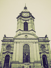 Image showing Vintage sepia St Philip Cathedral, Birmingham