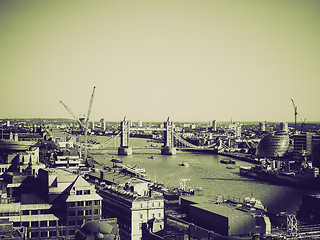 Image showing Vintage sepia Tower Bridge London