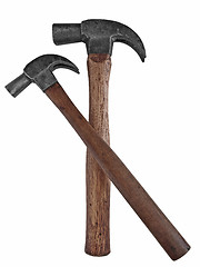 Image showing two vintage carpenter hammers