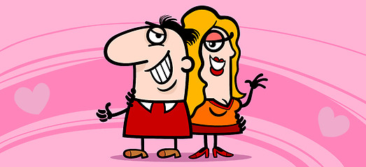 Image showing couple in love valentine card cartoon