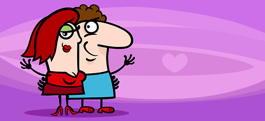 Image showing couple in love valentine card cartoon