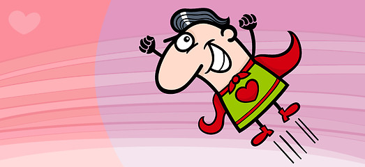 Image showing superhero valentine card cartoon