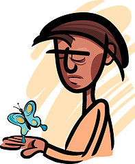 Image showing man with butterfly illustration