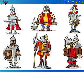 Image showing Cartoon Fantasy Knights Characters Set